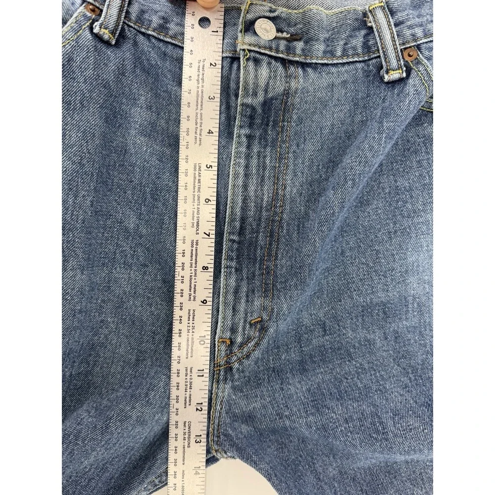 Levi's 505 Size 42x30 Blue Denim Jeans Regular‎ Fit Straight Leg Red Tab